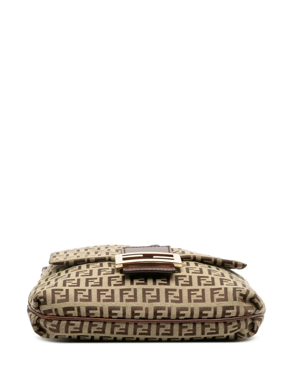 Pre-owned Fendi 2000-2010 Zucchino Canvas Crossbody Bag In Brown