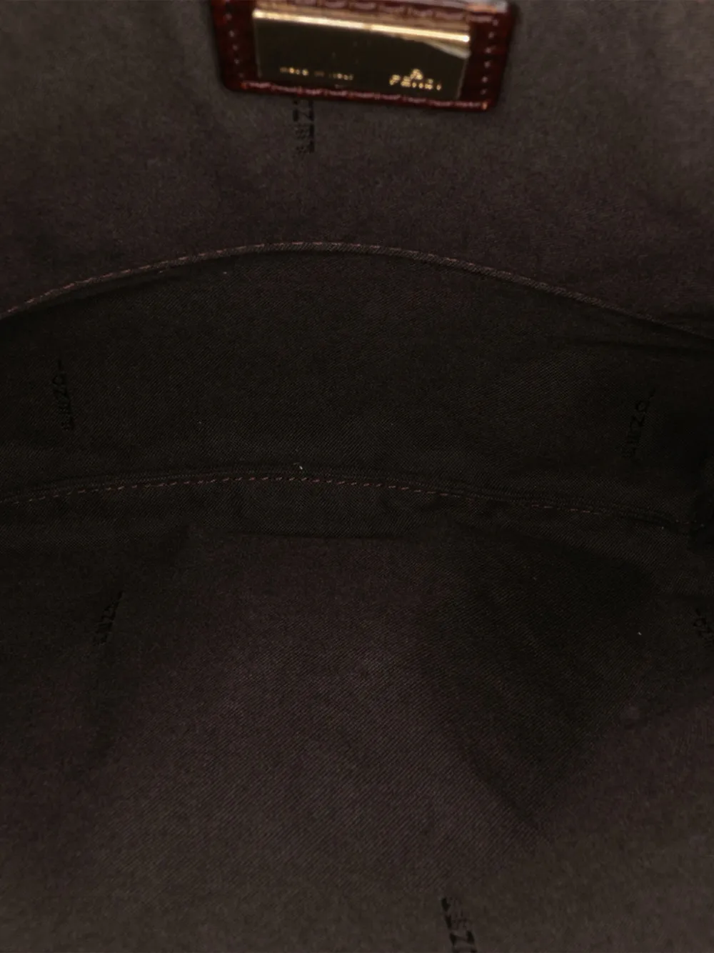 Pre-owned Fendi 2000-2010 Zucchino Canvas Crossbody Bag In Brown