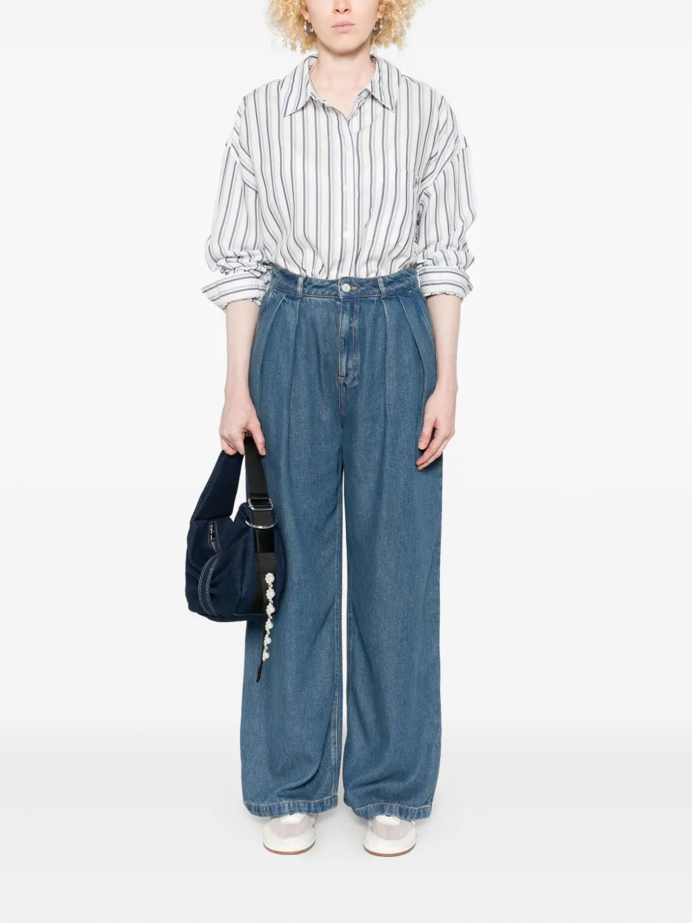 THE NEW SOCIETY Jeans met wijde pijpen - Blauw