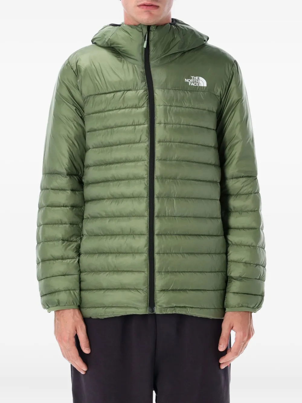 The North Face Hooded Quilted Padded Jacket In Green