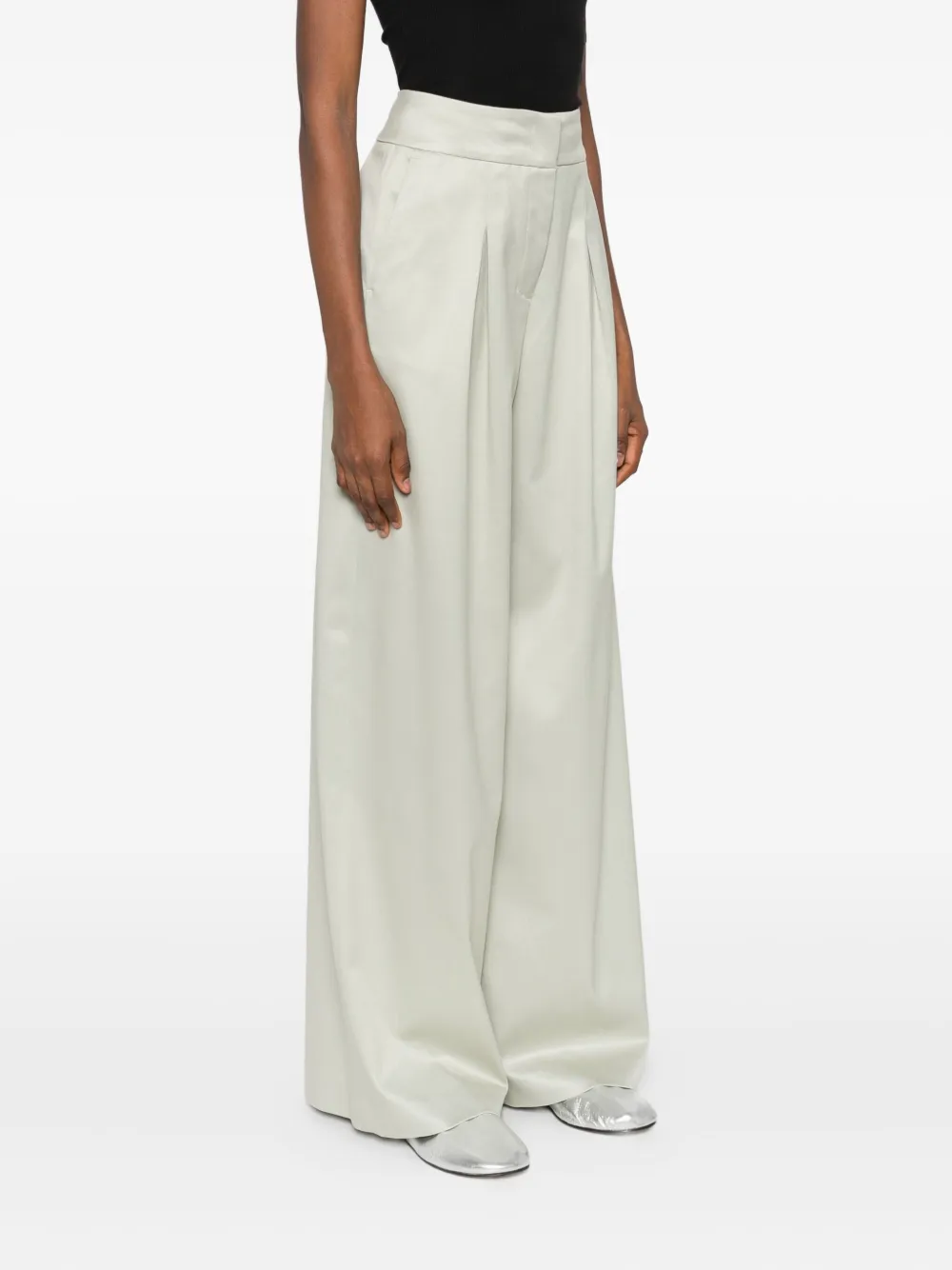 Peserico Broek met geplooid detail Groen