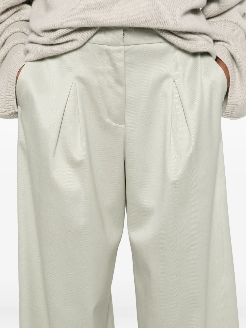 Peserico Broek met geplooid detail Groen