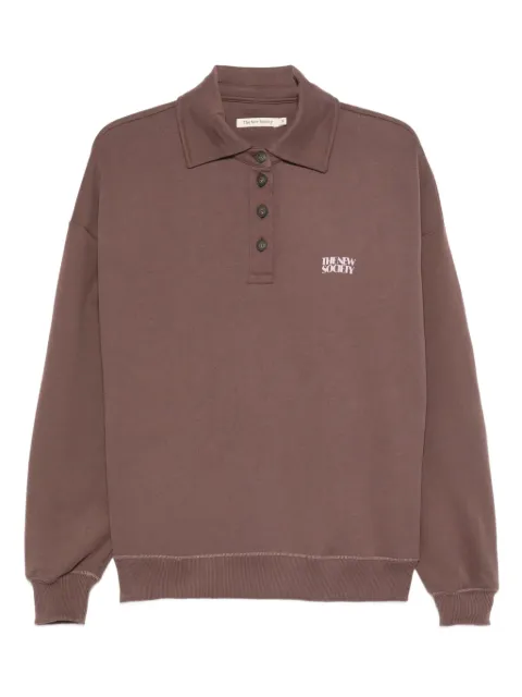 THE NEW SOCIETY logo-print long-sleeve polo shirt