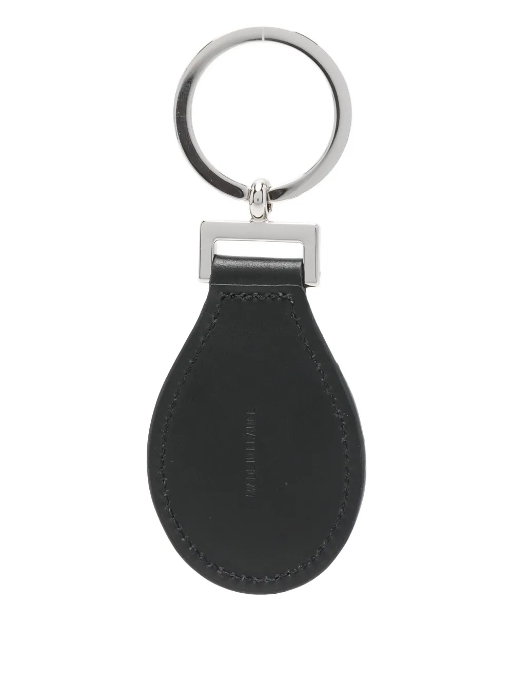 Longchamp Le Foulonné Leather Keyring In Black