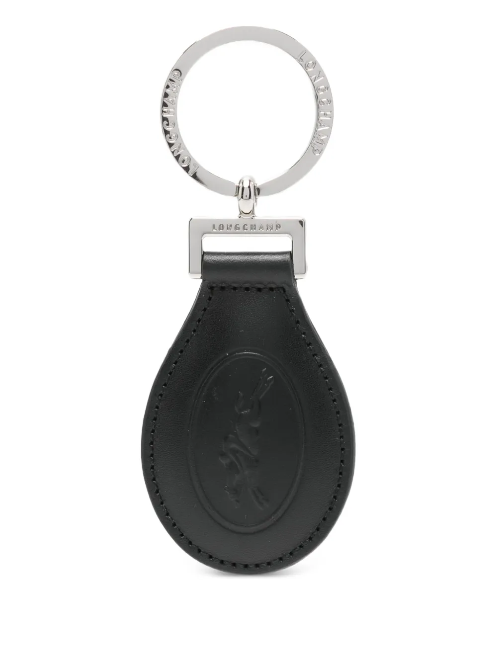 Longchamp Le Foulonné leather keyring | Black | Image 1