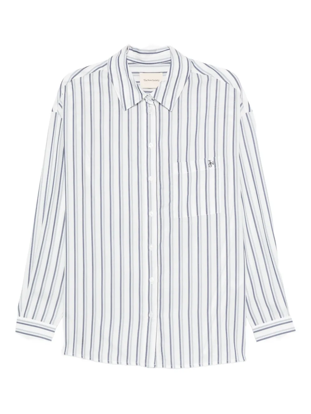 THE NEW SOCIETY striped pocket shirt | White | Image 1