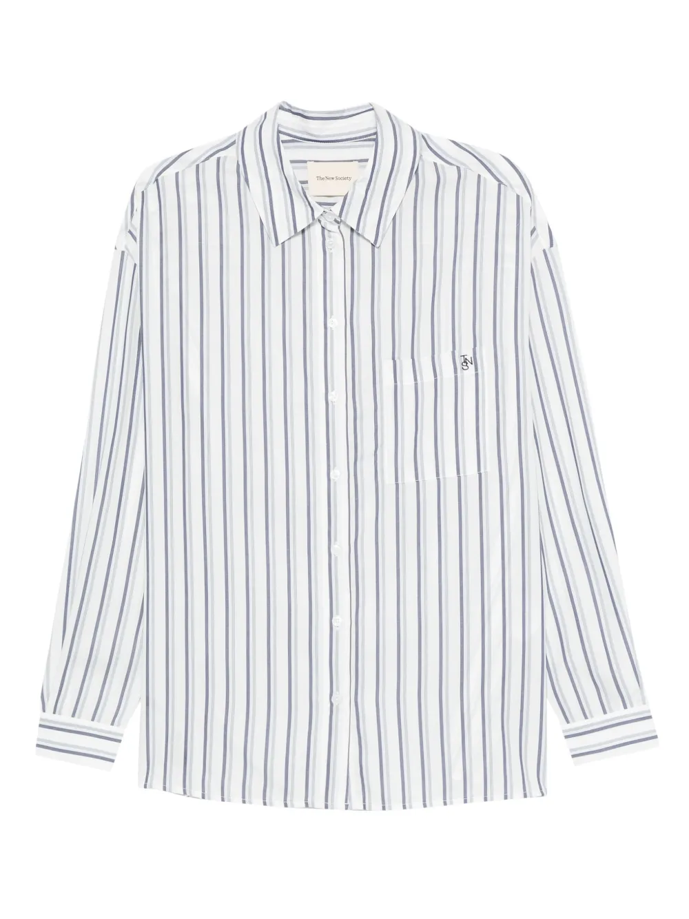 THE NEW SOCIETY striped pocket shirt - Bianco