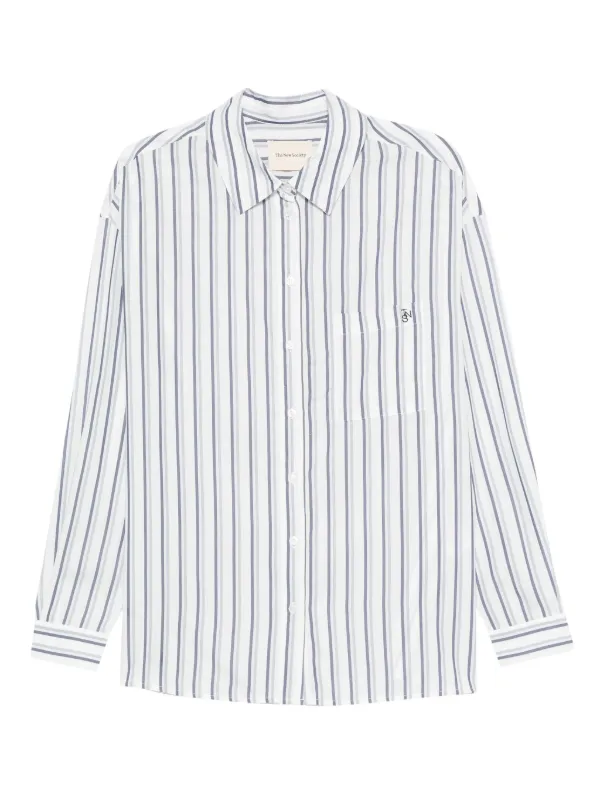THE NEW SOCIETY ストライプ ポケット シャツ | ホワイト | FARFETCH JP