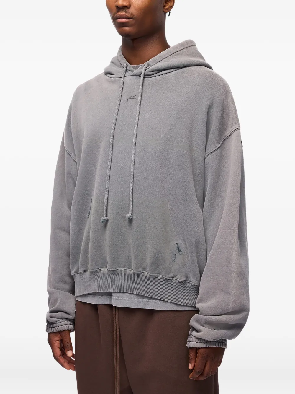 A-COLD-WALL* Gerafelde katoenen hoodie Grijs