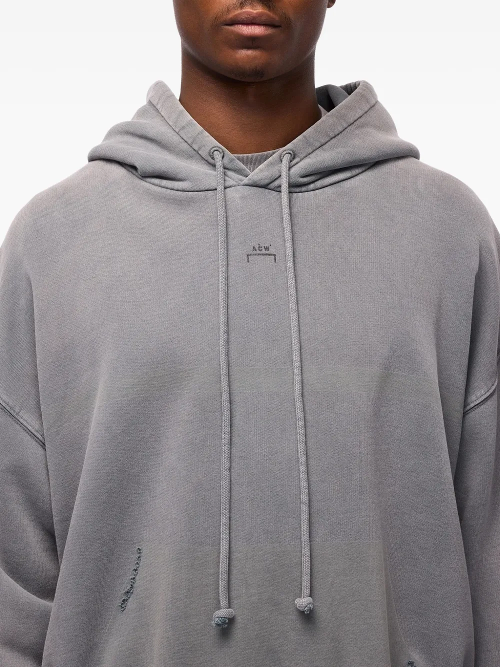 A-COLD-WALL* Gerafelde katoenen hoodie Grijs