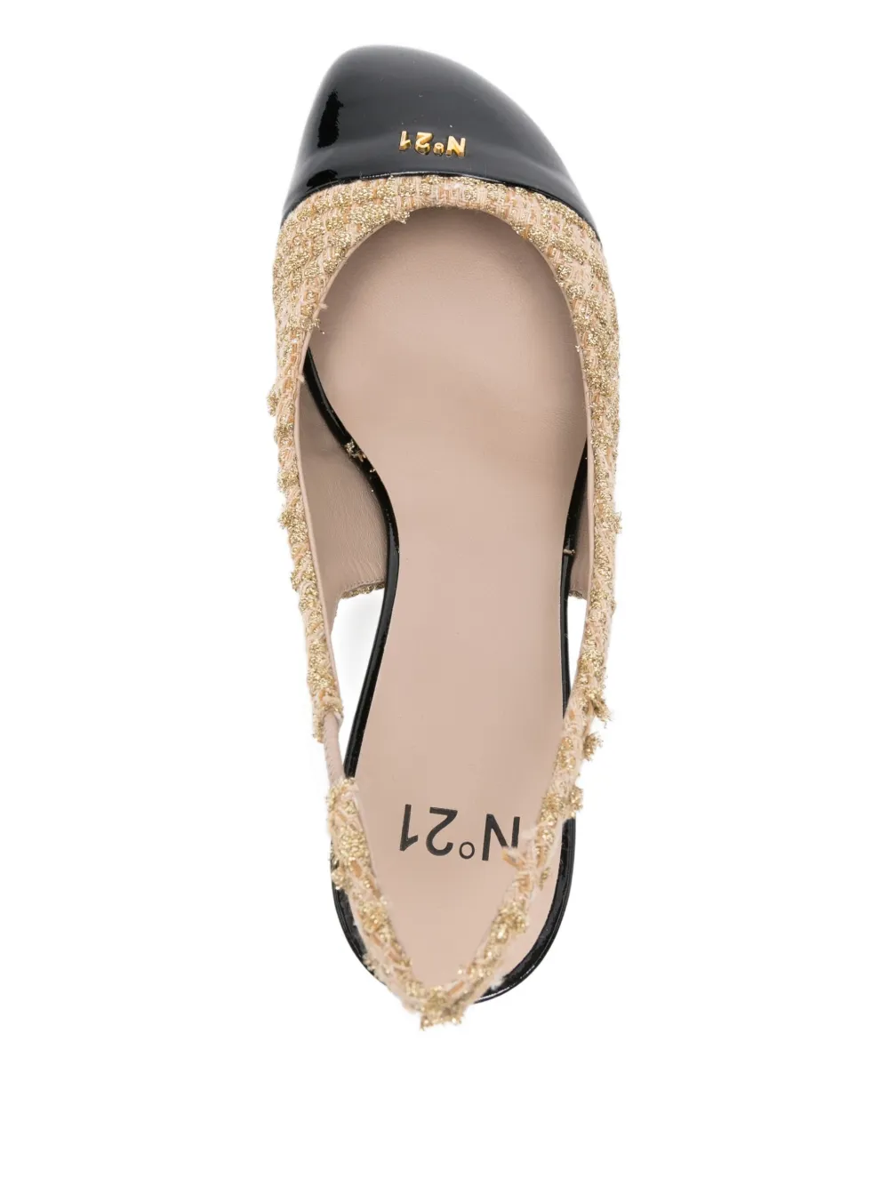 Nº21 Slingback pumps met vlakken Beige