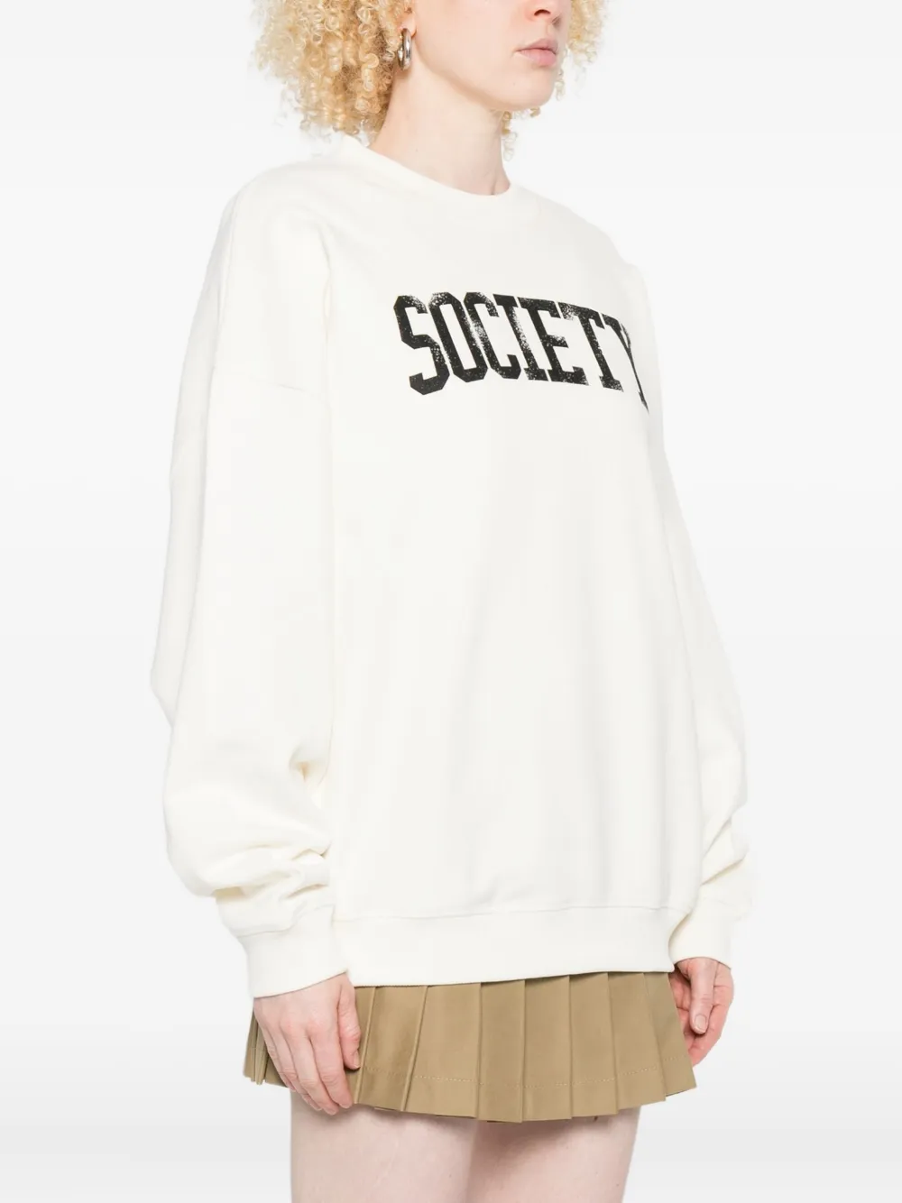 The New Society Logo-print Sweatshirt In White