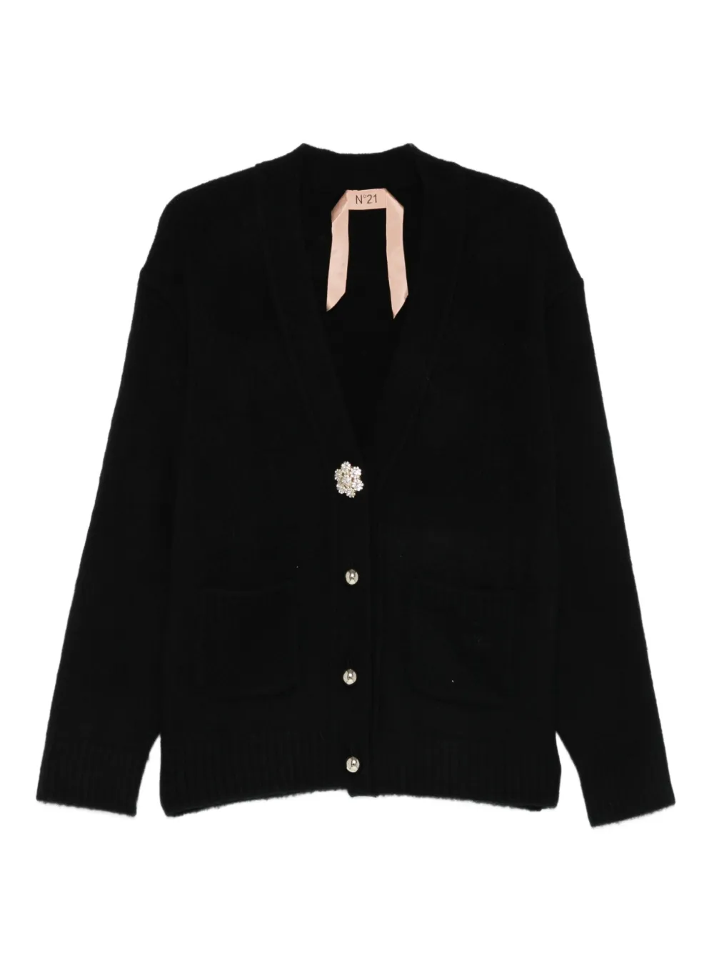 Nº21 cárdigan con cuello en V | negro | Image 1