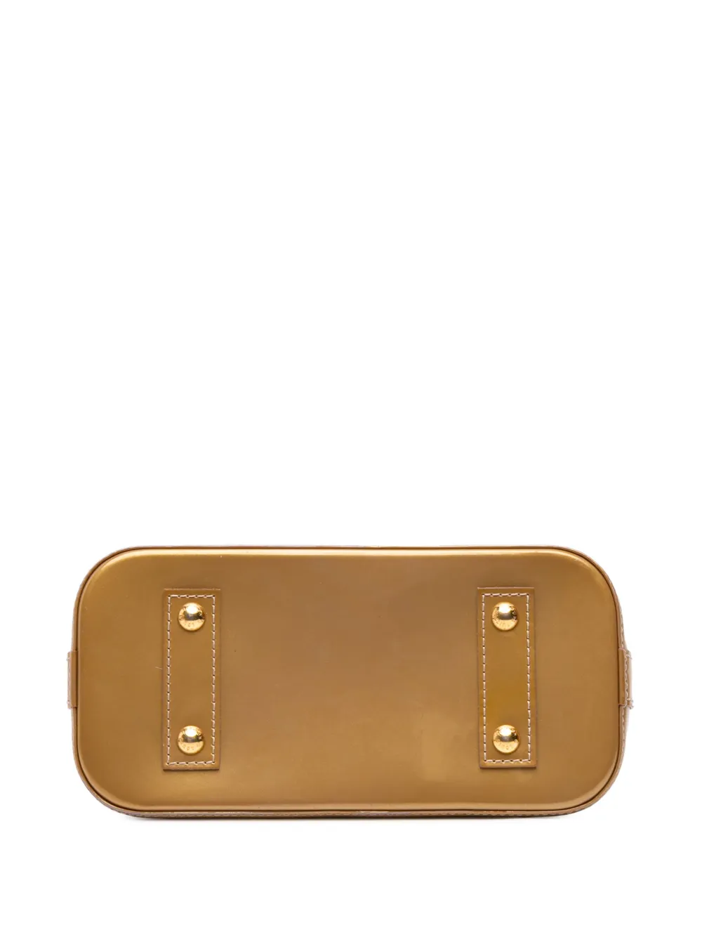 Pre-owned Louis Vuitton 2012 Monogram Vernis Alma Bb Satchel In Gold