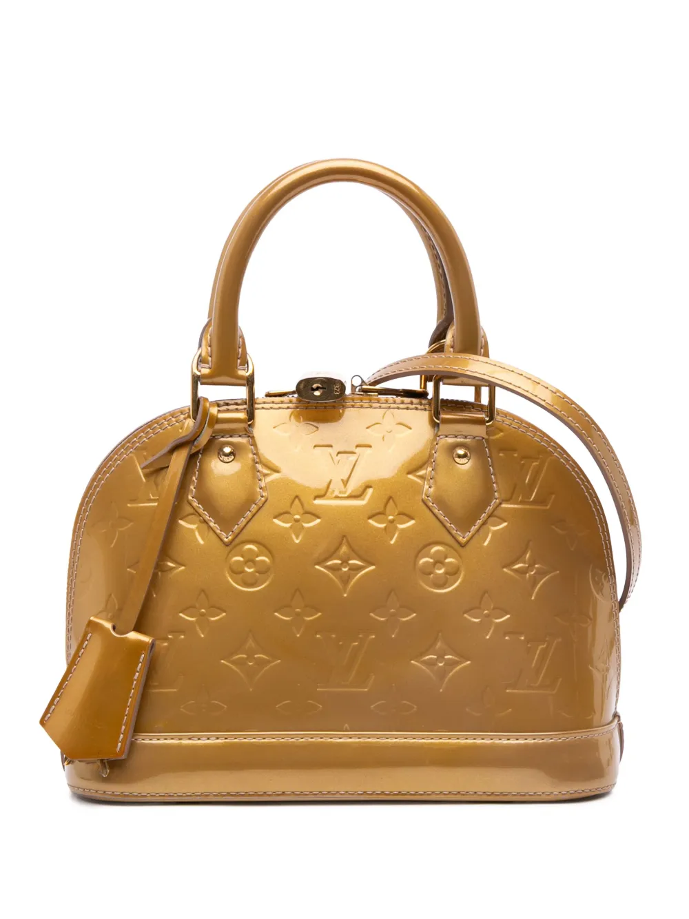 Louis Vuitton Pre-Owned 2012 Monogram Vernis Alma BB satchel | Gold | Image 1
