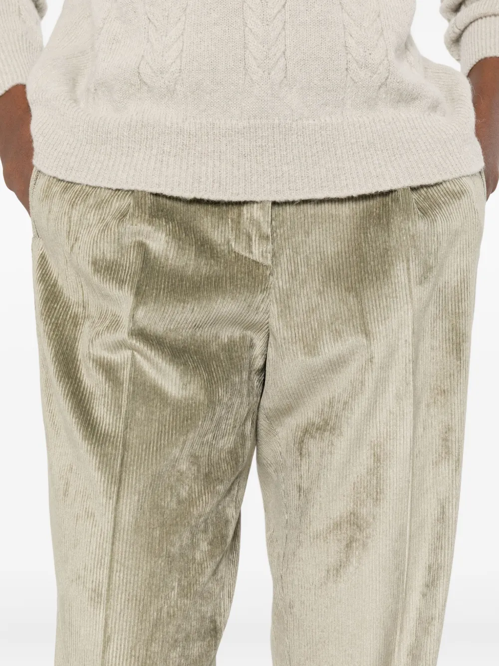 Peserico Ribfluwelen broek Grijs