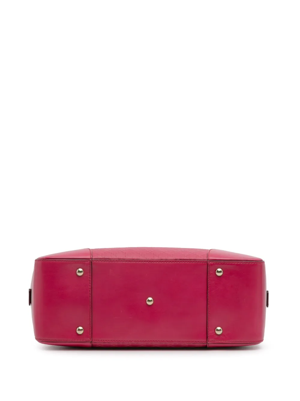 Pre-owned Gucci 2016-2025 Diamante Bright Leather Satchel In Pink