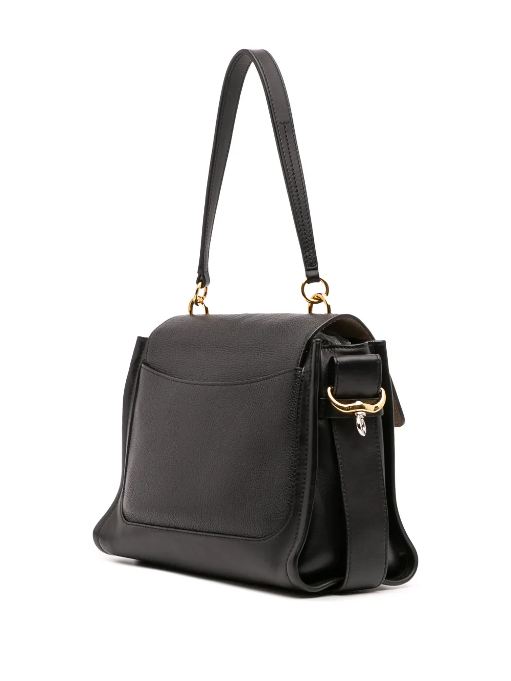 Pre-owned Chloé 2020 Small Leather Tess Day Satchel In Black