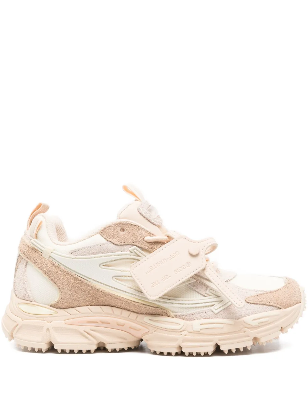 Off-White suede-panelled sneakers Beige
