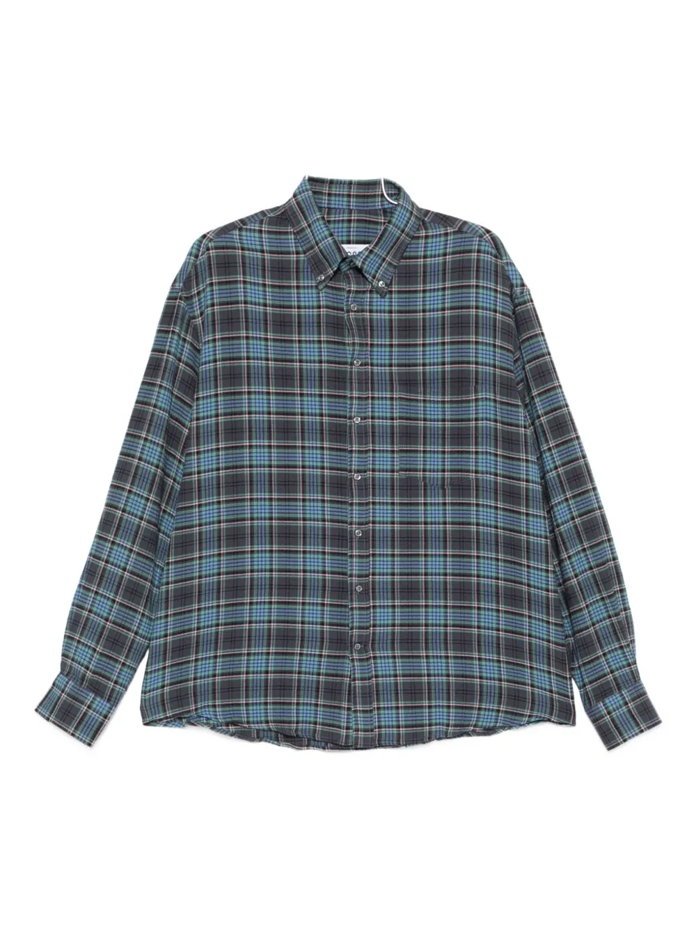 LC23 plaid-check button-up shirt | Blue | Image 1