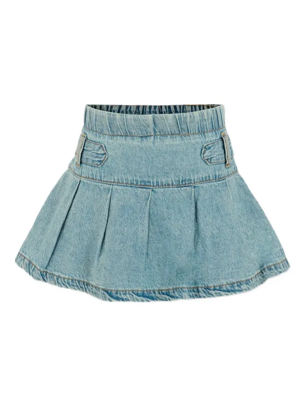 ABERCROMBIE FITCH KIDS Pleated Denim Skirt Blue Farfetch
