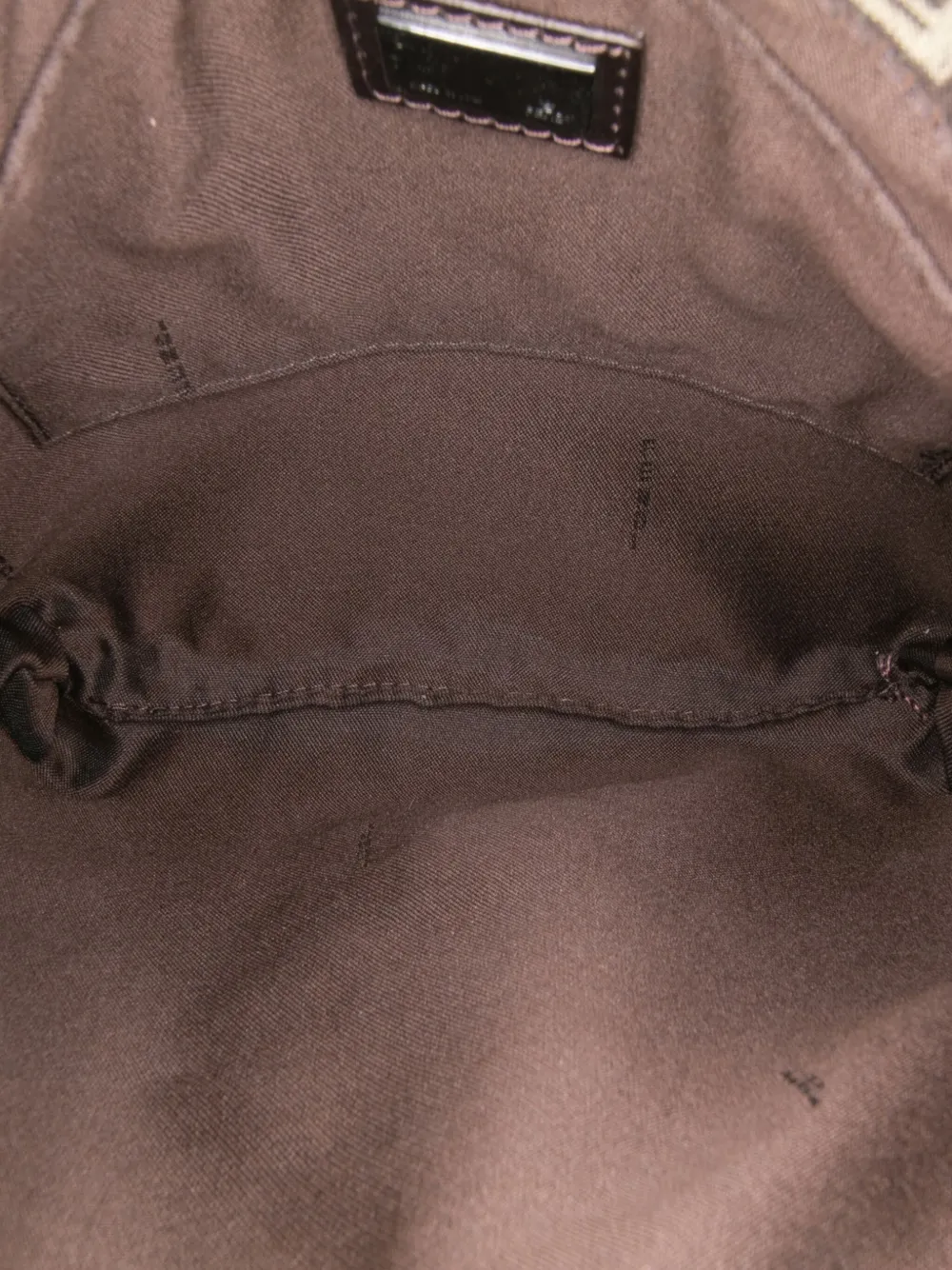 Pre-owned Fendi 2000-2010 Zucchino Canvas Crossbody Bag In Brown
