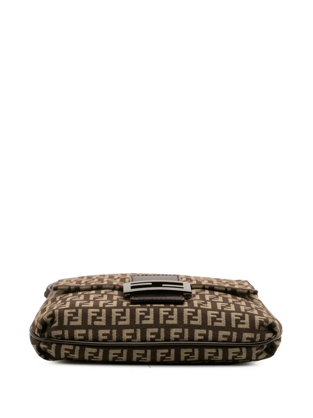 Pre-owned Fendi 2000-2010 Zucchino Canvas Crossbody Bag In Brown