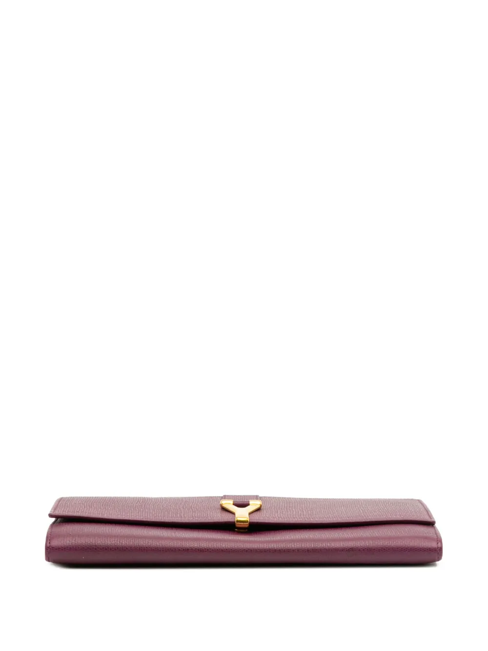 Pre-owned Saint Laurent 2000-2012 Leather Chyc Ligne Travel Wallet Long Wallets In Purple