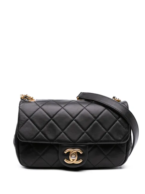 CHANEL Pre-Owned 2020 Mini Quilted Calfskin Crystal Pearls Chain Flap crossbody bag