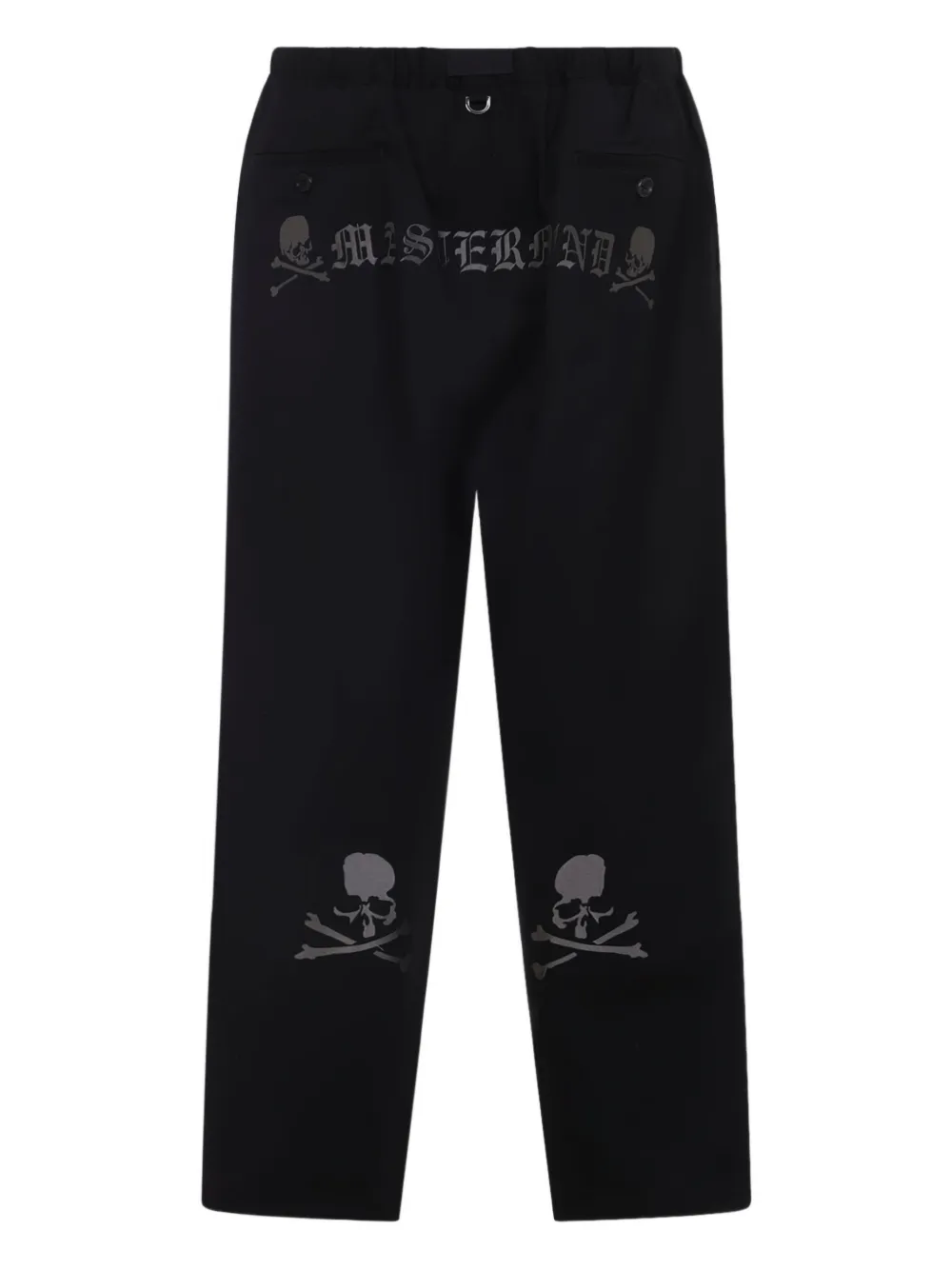Mastermind Japan graphic-print belted trousers - Zwart
