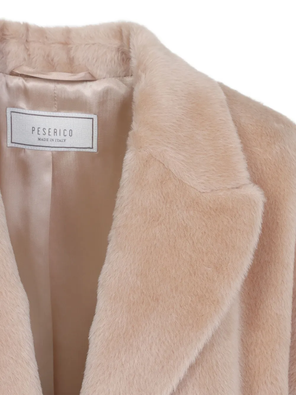 Peserico Bear Cocoon Single-breasted Coat In Neutral