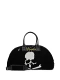 Mastermind World skull-embellished velvet holdall - Black