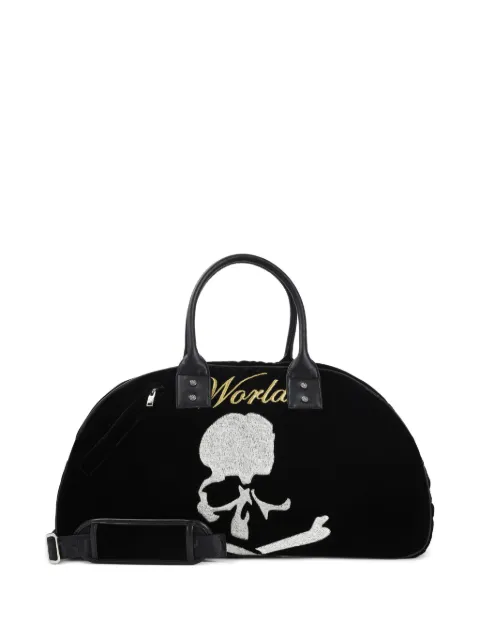 Mastermind World skull-embellished velvet holdall