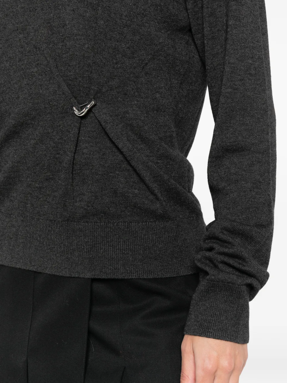 ISABEL MARANT Trui met ronde hals en ringdetail Grijs