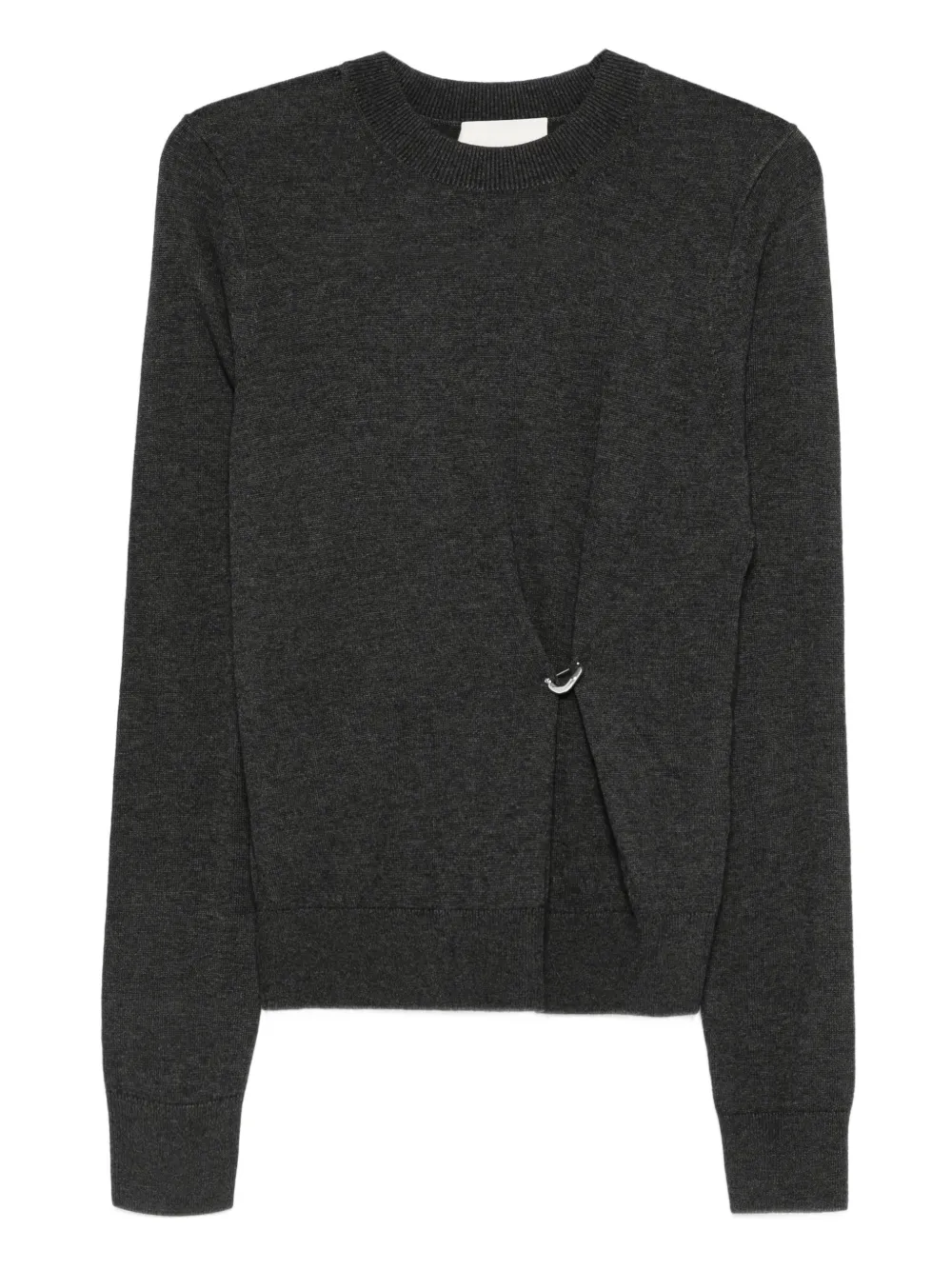 ISABEL MARANT ring-detail crew-neck sweater - グレー ISABEL MARANT ring-detail crew-neck sweater - グレー