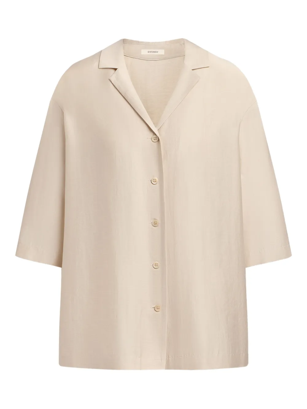 12 STOREEZ button-front short-sleeve shirt | Neutrals | Image 1