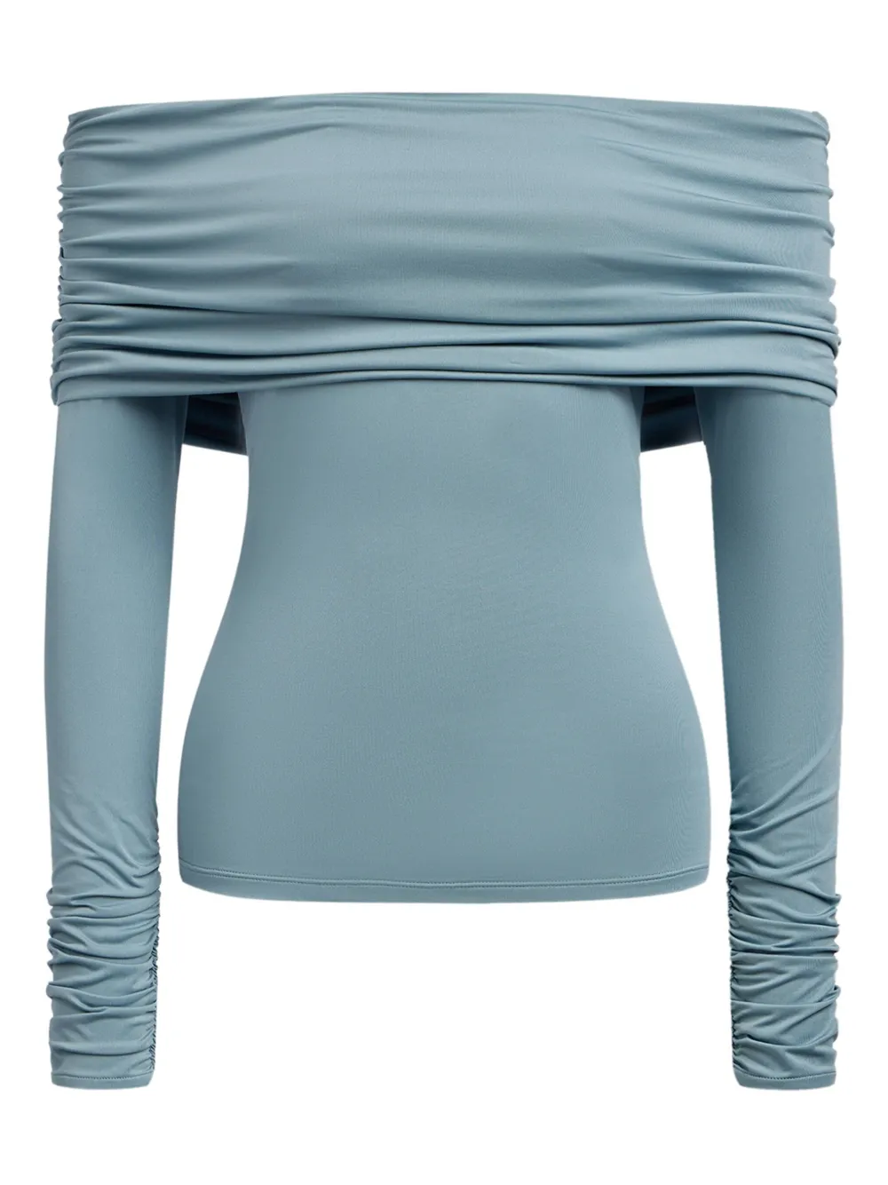 12 STOREEZ draped off-the-shoulder top | Blue | Image 1