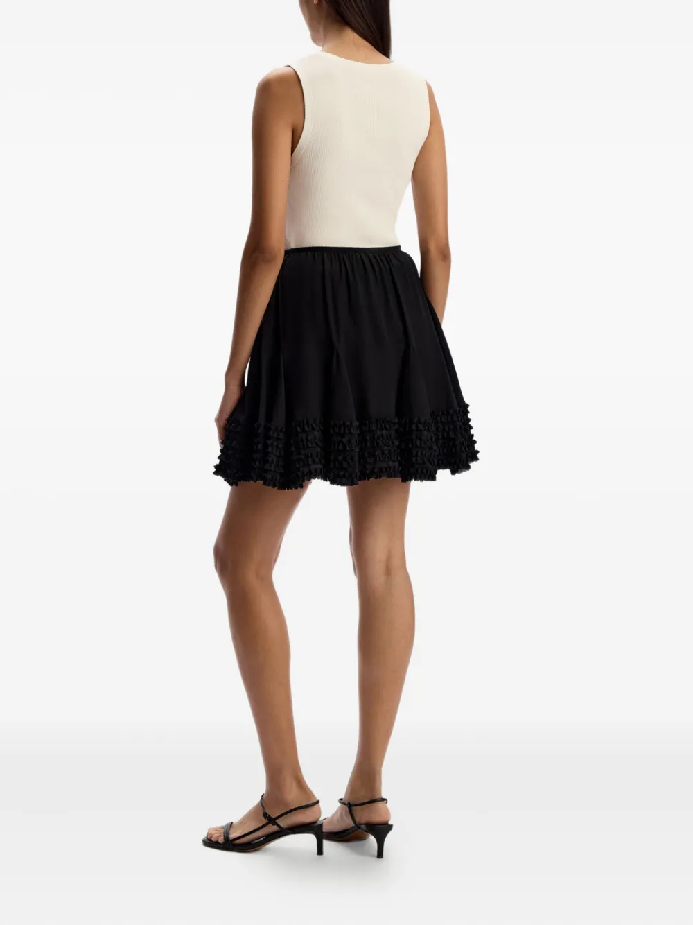 12 Storeez Tiered Ruffle Skirt In Black