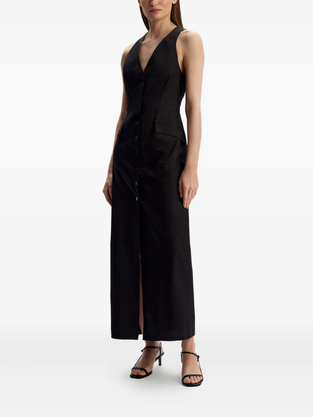12 Storeez Kleid Mit Knopfverschluss In Black