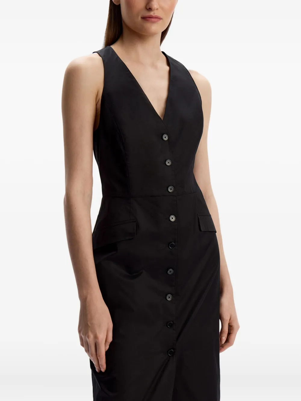 12 Storeez Kleid Mit Knopfverschluss In Black