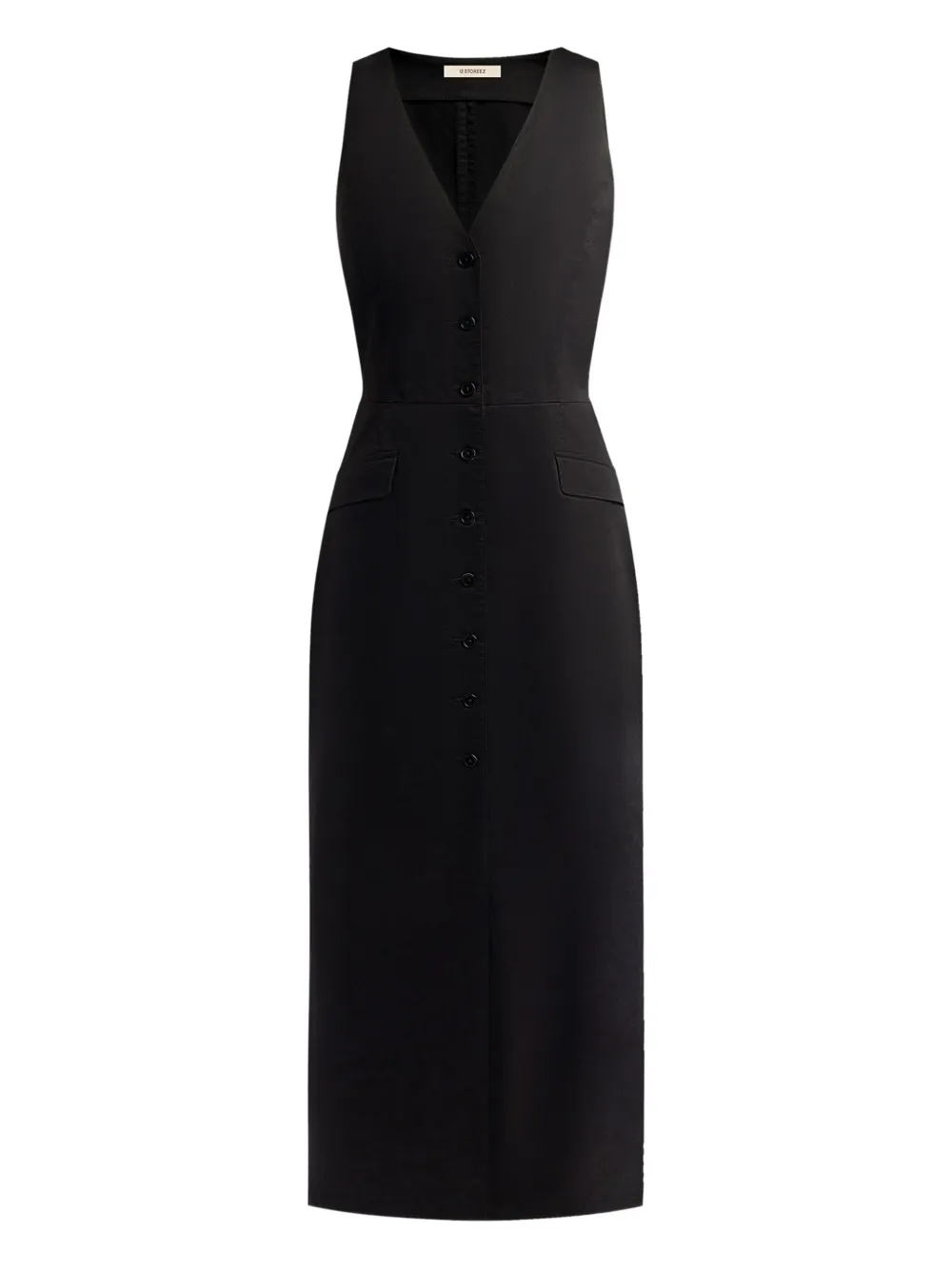 12 Storeez Kleid Mit Knopfverschluss In Black