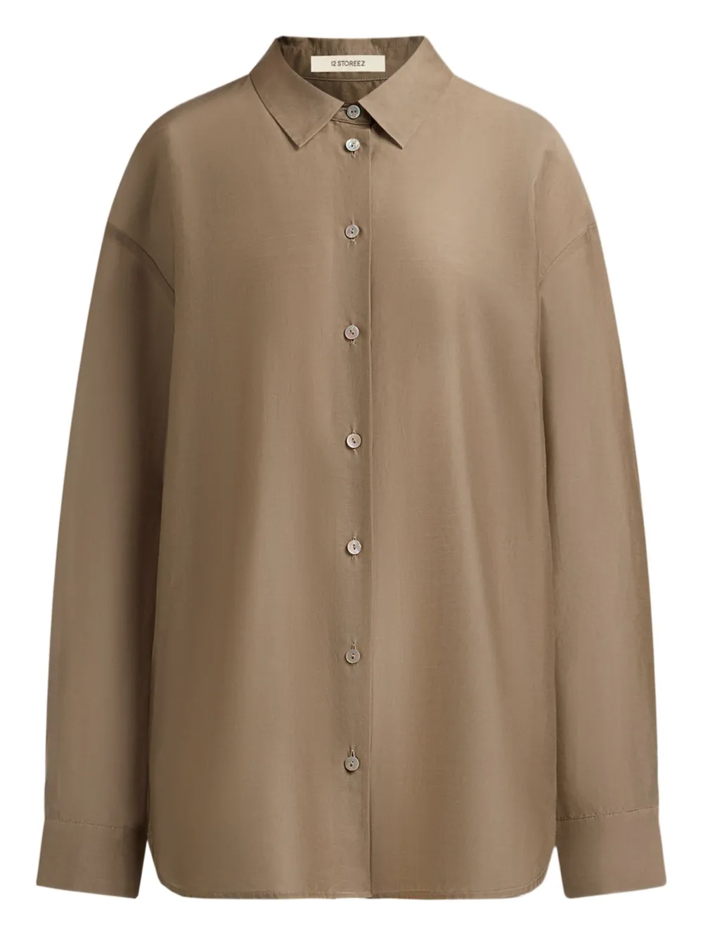 12 Storeez Mother-of-pearl Button-fastening Shirt In Brown