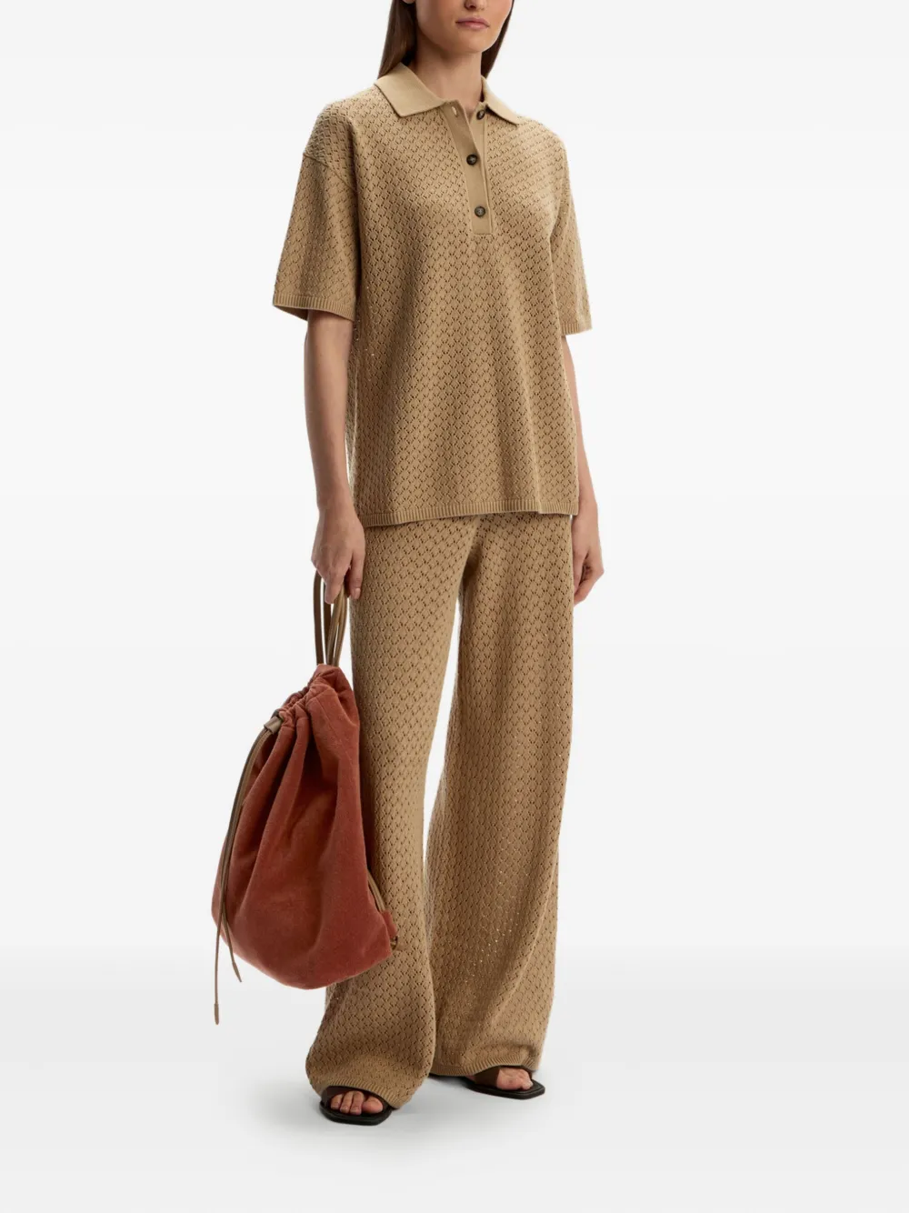 12 STOREEZ open-knit polo top | Polo Tops | Image 2