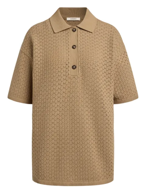 12 STOREEZ open-knit polo top