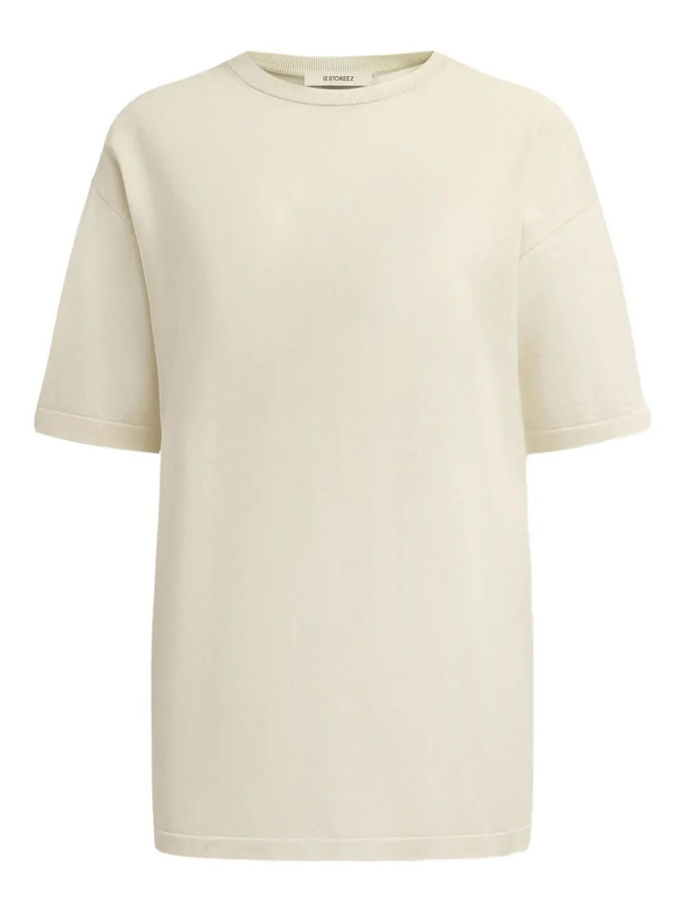 12 STOREEZ silk-cotton knit T-shirt | White | Image 1