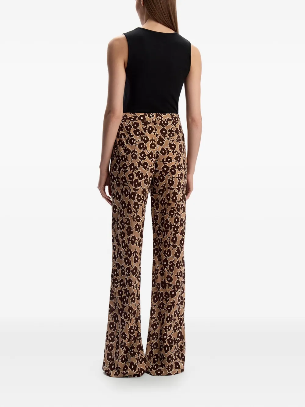 12 STOREEZ Broek met bloemenprint Beige