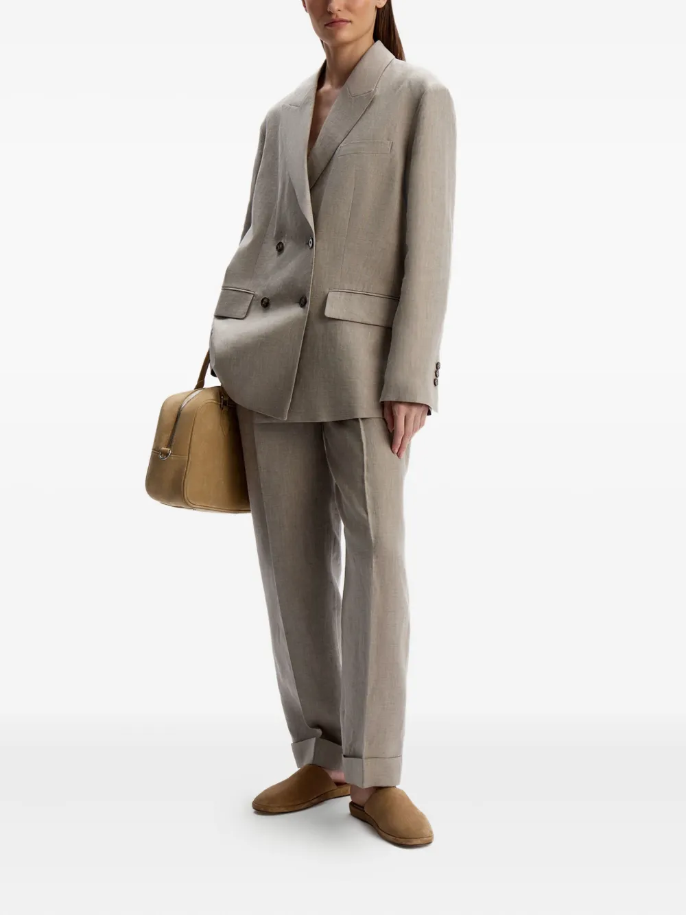 12 Storeez Pleated Trousers In Brown