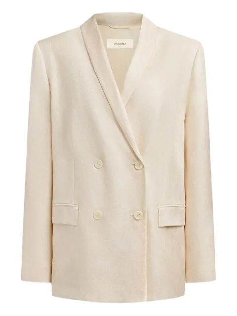 12 STOREEZ double-breasted silk blazer