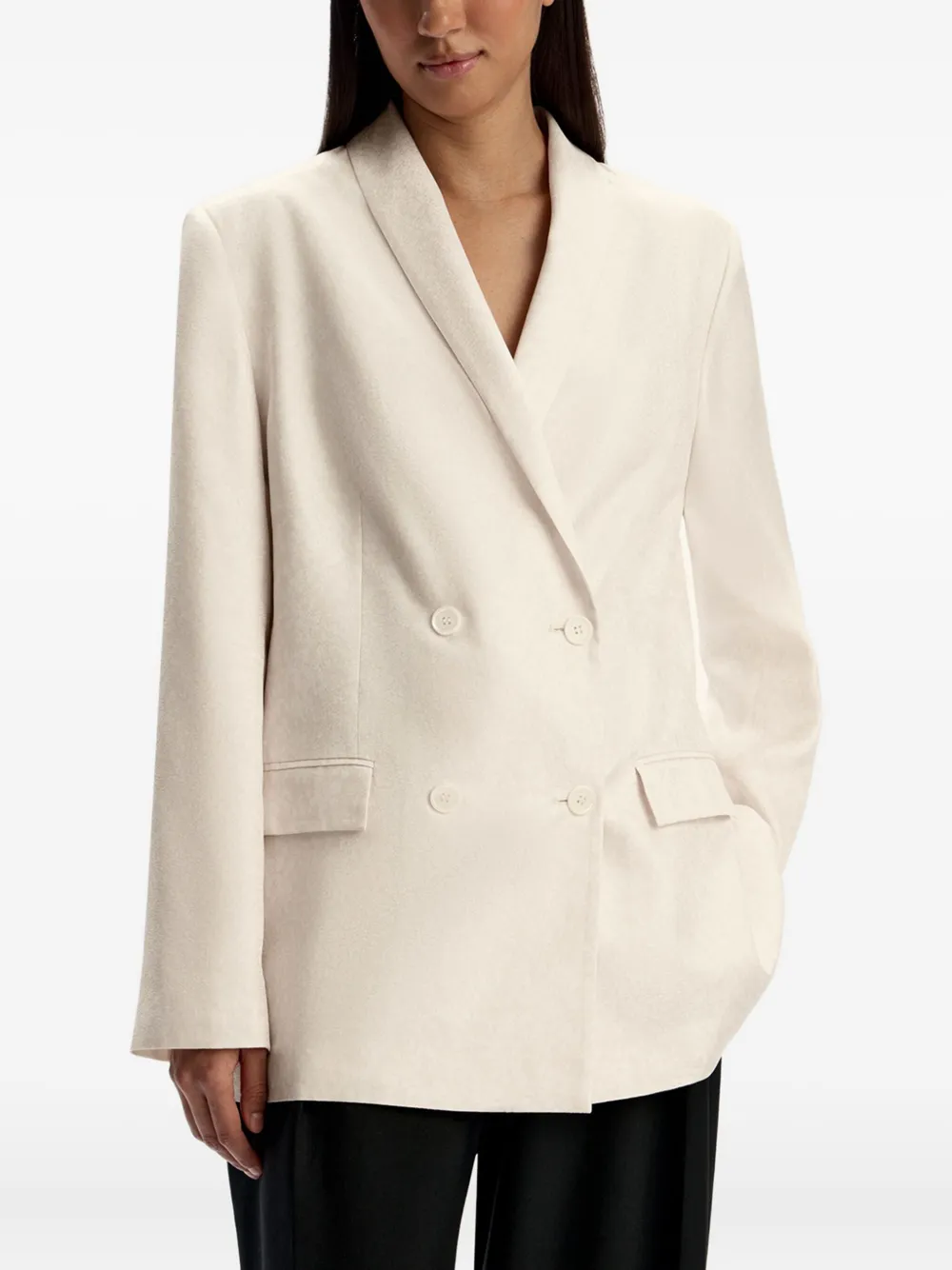 12 STOREEZ Blazer met dubbele rij knopen Beige