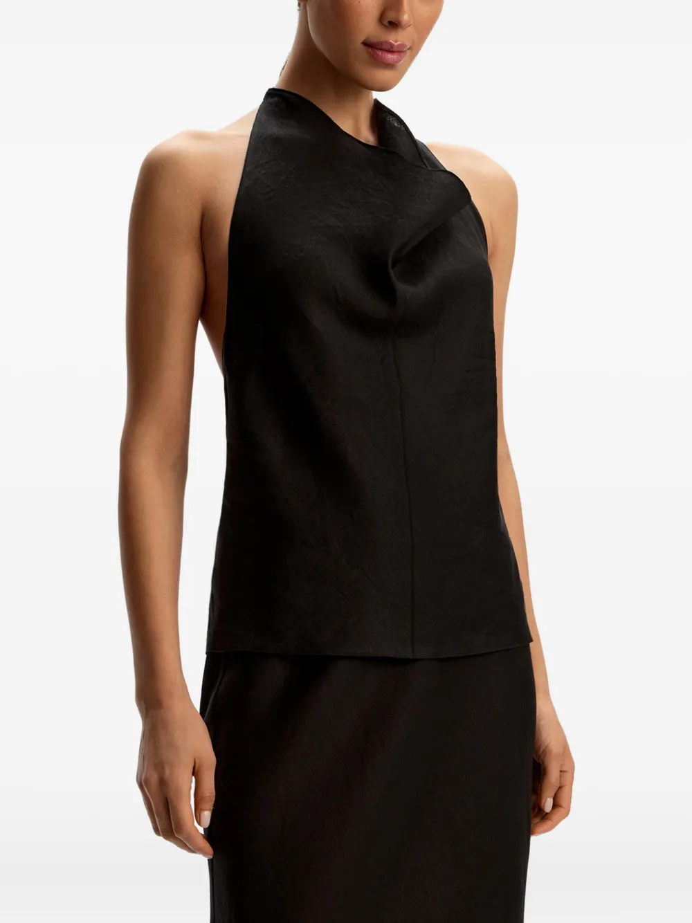12 Storeez Halterneck Cowl-neck Blouse In Multi